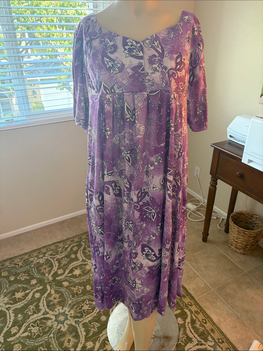 Amazon Purple Floral Midi Robe